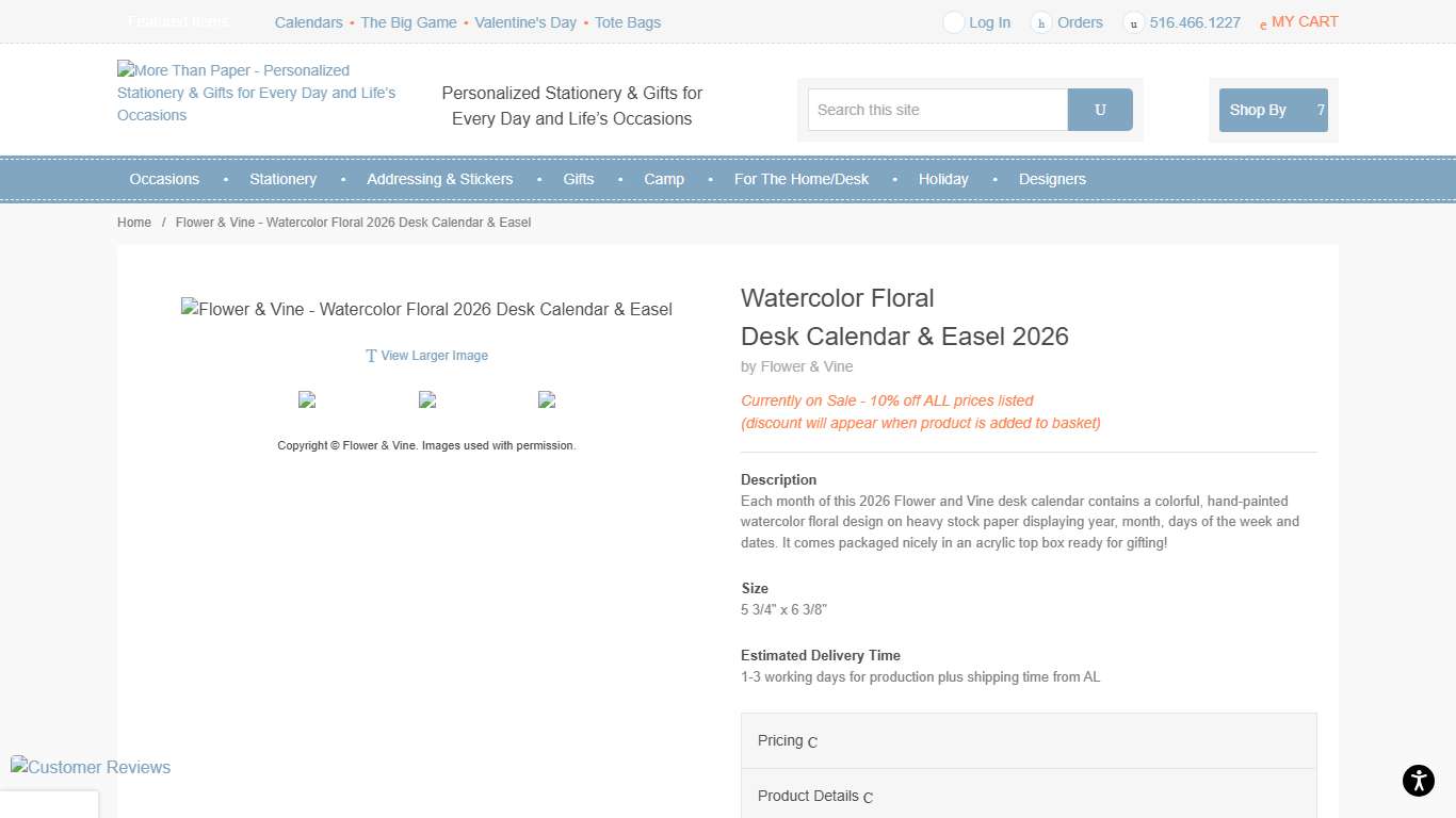 Flower & Vine - Watercolor Floral 2026 Desk Calendar & Easel: More Than Paper